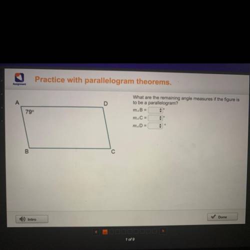 What are the remaining angle measures if the figure is to be a parallelogram?