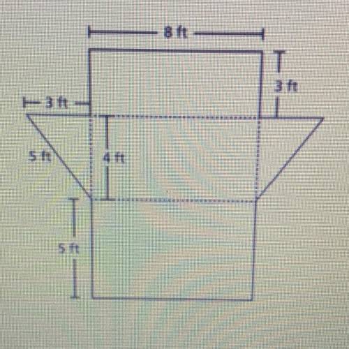 What is the surface area in square feet of the triangular prism