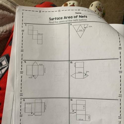 Please help me find the surface area of these nets ASAPPPP❤️