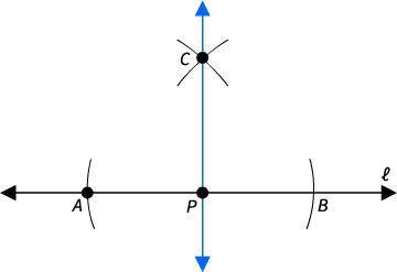 Look at the figure. Describe the relationship between AP and BP. AP and BP are congruent. AP is perp