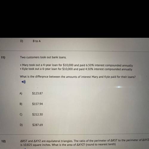 What is the difference between the amounts of interest Mary and Kyle paid for their loans? Will mark