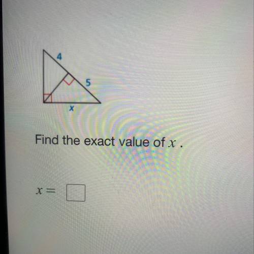 Find the exact value of x