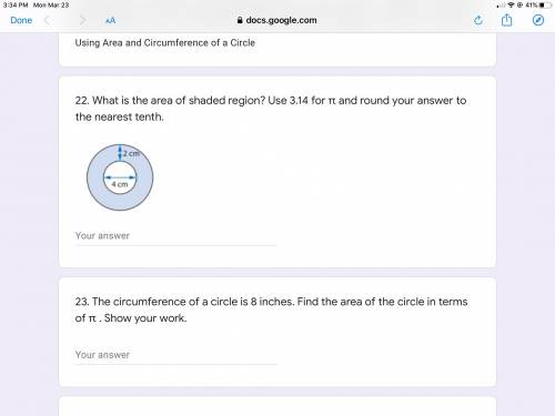 22. What is the area of shaded region? Use 3.14 for π and round your answer to the nearest tenth.Cap