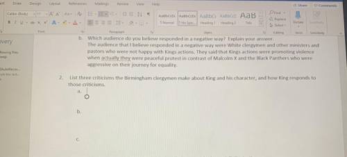 What are three criticisms the Birmingham clergyman make about King and his character and How does Dr