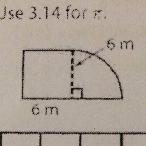 2. Find the area in square meters of the figure below? Use 3.14 for. 6m