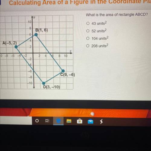 What is the area of rectangle abcd?