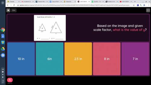 Based on the image and given scale factor, what is the value of y?