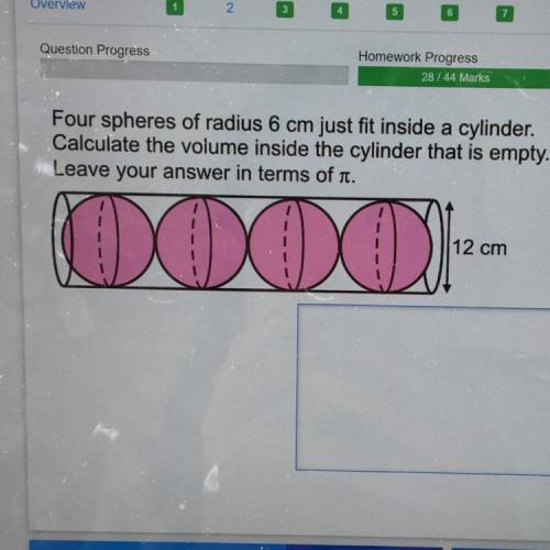 Four spheres of radius 6 just got inside a cylinder calculate the volume inside the cylinder that is