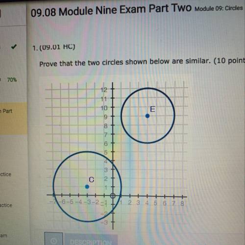 Prove that the two circle shown below are similar 9.01