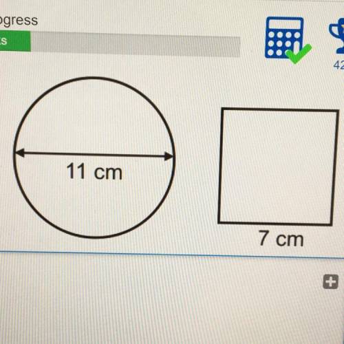 A circle has diameter of 11cm A square has side length of 7cm Use pythagoras’ Theorem to show that t