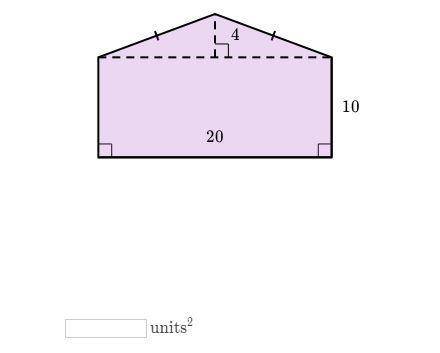 Find the area of the shape shown below.