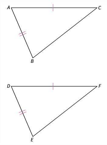 What additional information do you need to prove ∆ABC ≅ ∆DEF by the SAS Postulate? A.) ∠CAB ≅ ∠FDE B