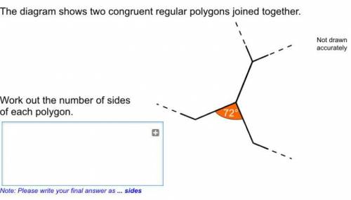 The diagram shows two congruent regular polygons joined together.