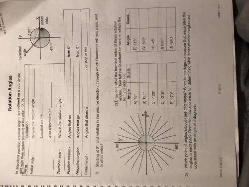 75 degree angle to quadrant