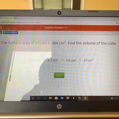 The surface area of a cube is 300 cm. Find the volume of the cube.