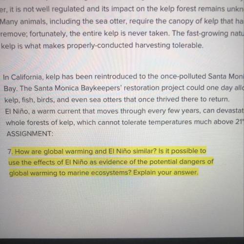 How are global warning and El Nino similar? Is it possible to use effects of El Niño as evidence of