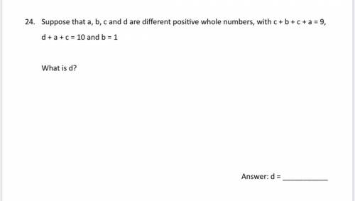 What is the value of d?