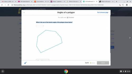 What is the sum of the interior angles of the polygon shown below?