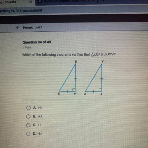 Which of the following theorems verifies that def = xyz?