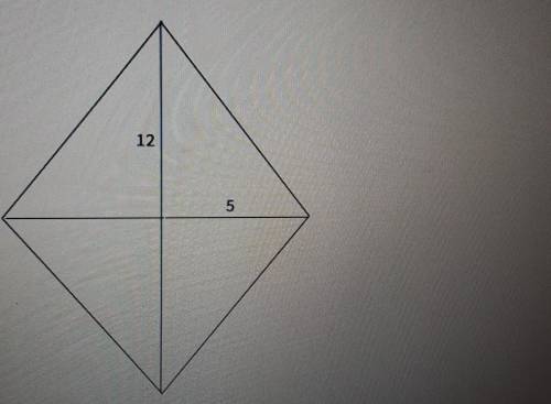 Find the area of the rhombus.a.60 units^2b.169 units^2c.338 units^2d.120 units^2