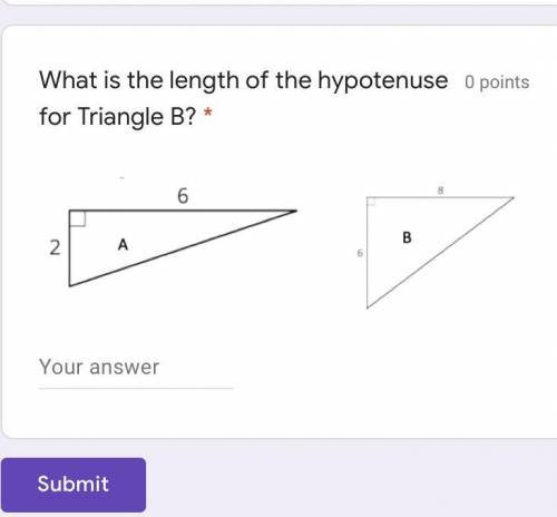What is the length of the hypotenuse for Triangle B?