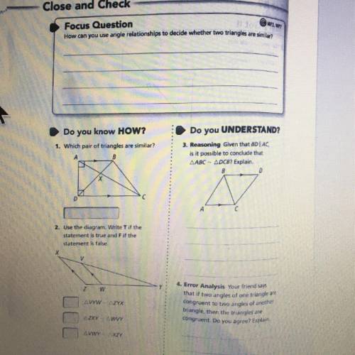 I need the answer key to all they questions. The book is Digits. Lesson 11 Unit 5 Angle- Angle Trian