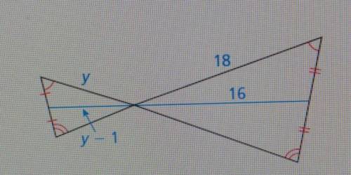 The black triangles are similar. Identify the type of segment shown in blue (already did)and find th