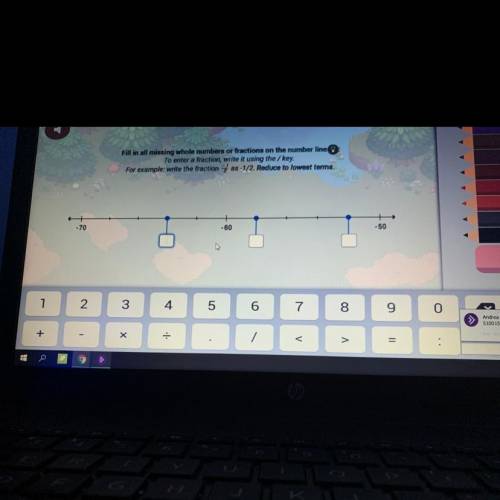 Fill in all missing whole numbers or fractions on the number line To enter a fraction, write it usin