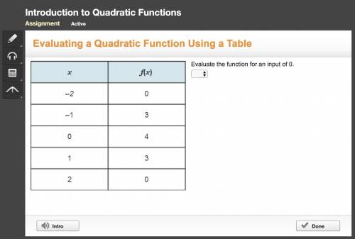 Evaluate the function for an input of 0.