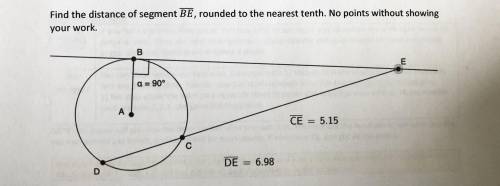 Find the distance of segment BE, rounded to the nearest tenth.