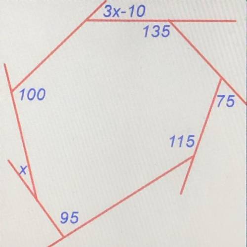 Please help! find the value of x.