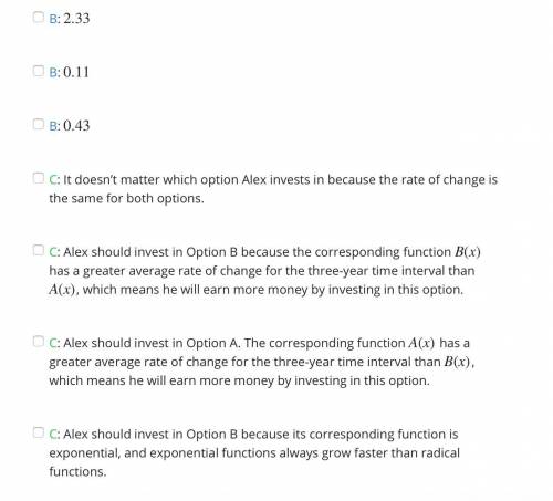 Alex is deciding between two investment options, Option A and Option B. He wants to choose the optio