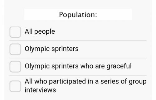 What is the sample and population? Math homework.