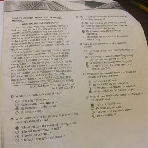 I Need help with this assignment. Help me correct any answers you think I got wrong and read the pas