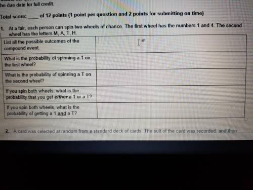 At a fair, each person can spin two wheels of chance. The first wheel has the numbers 1 and 4. The s