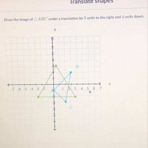 How do I draw the image of abc under a translation by 3 units to the right and 4 units down?