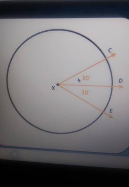 What is the measure of angle CXE?