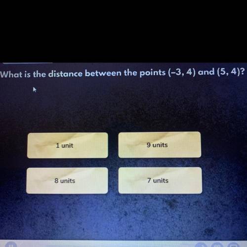 The distance between the points (-3,4) and ( 5,4)  Application of the Pythagorean theorem