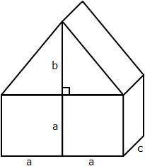 What is the volume of the figure below if a = 4 units, b = 5.9 units, and c = 2 units?