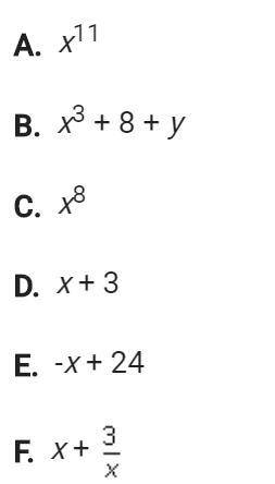 Please help!  Which of the following are binomials? Check all that apply!