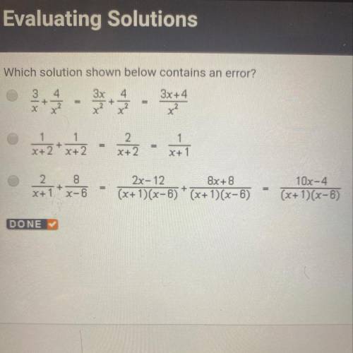 Which solution shown below contains an error?