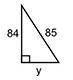 What is the length of leg y of the right triangle?