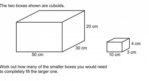 Centimetre,volume question question use the attach image below to help me please Two boxes shown are