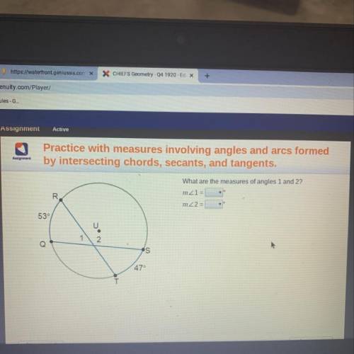 100 points and will mark Brianilist! What are the measures of angles 1 and 2?