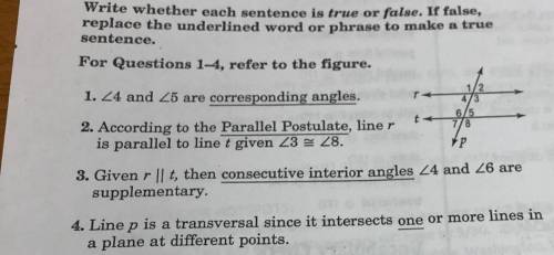 •Please help, due tomorrow• 1-4 True or false