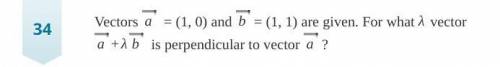 Vectors a= (1, 0) and b= (1, 1) are given. For what λ vector a +λb is perpendicular to vector a?pict