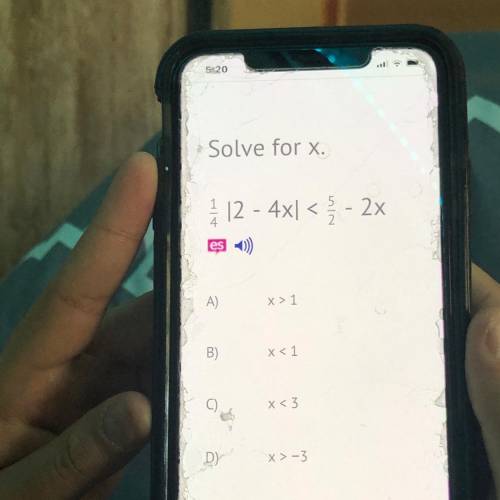 Solve for x. 1/4 |12 - 4xl < 5/2 - 2x