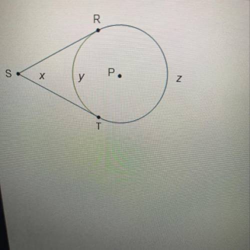 Which statement is true regarding the diagram of circle P? The sum of y and z must be 2x. sxx y P. T