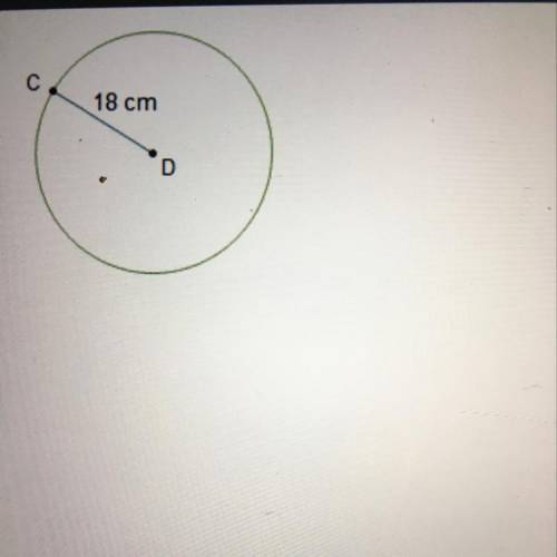 Which statements are true regarding the area of circle D? Select two options. 18 cm The area of the
