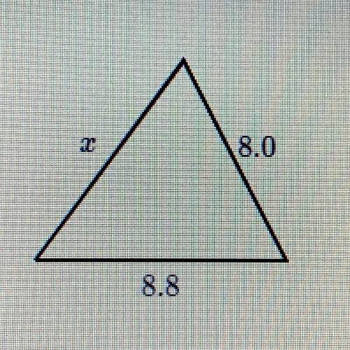 What is the range of possible size for side x?